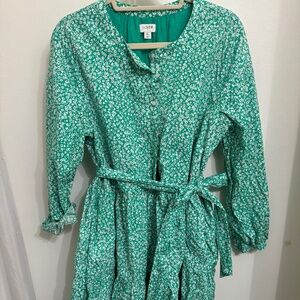 J. Crew Factory Green Floral Dress